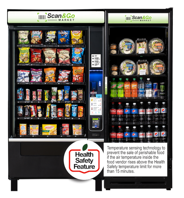Fresh food vending machine, micro-market vending, USI Scan & Go Vending Machines, QM Distribution