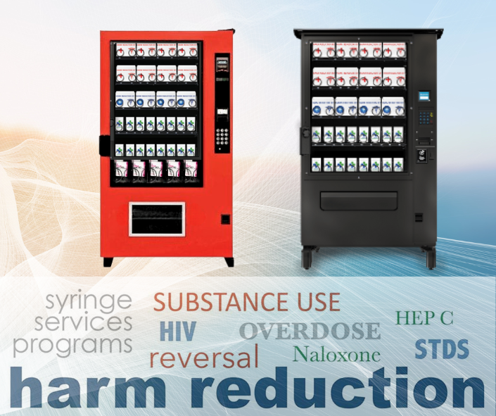 Harm Reduction Vending Machine - Naloxone / Narcan vending machine - custom vending machine - QM Distribution